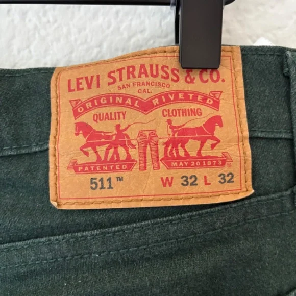 Levi's 511 Slim Fit jeans in dark green Size 32x32 - Picture 4 of 6